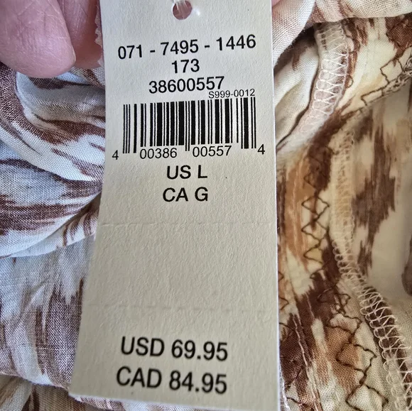 NWT aerie Leopard Print Spaghetti Strap Maxi Dress Beaded Strap Front Slit SizeL - Picture 15 of 15